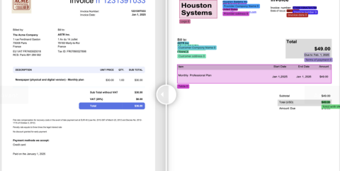 Annotation de factures, tickets de caisse